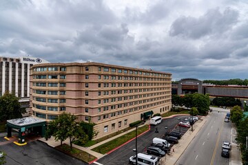 Downtown Rosemont, IL near Chicago’s O’Hare Airport on a Cloudy Day