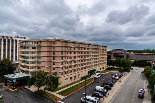 Downtown Rosemont, IL near Chicago&rsquo;s O&rsquo;Hare Airport on a Cloudy Day