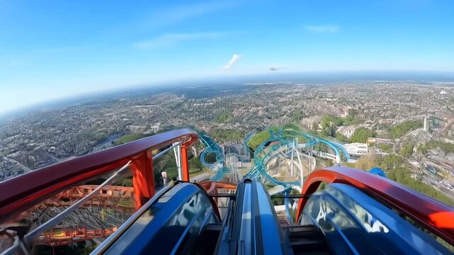 POV Rollercoaster Experience: Thrilling Ride at Amusement Park