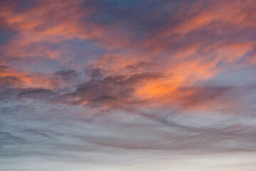 Obraz premium Beautiful Oklahoma Pink & Purple Sunset Sky with Clouds 