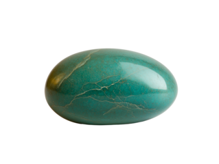 polished turquoise stone isolated on transparent background 
