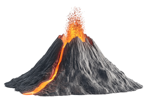 a volcano with lava coming out of it