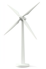 Fototapeta premium Wind Turbine isolated on white background, powerful renewable energy sources