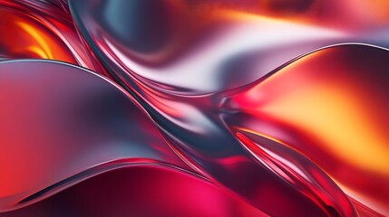 Naklejka premium Abstract Red and Orange Liquid Waves