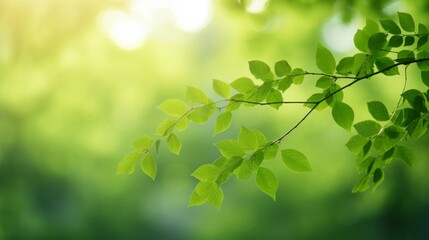 Obraz premium Green Leaves Branch - Nature Photography