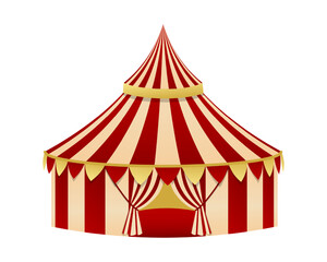 Circus Tent Isolated On White. Perfect for use in entertainment, festival, carnival and circus related designs. © Mallva