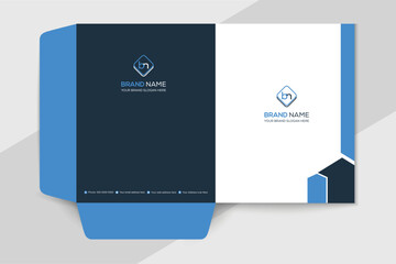 Modern  presentation folder design black and blue color