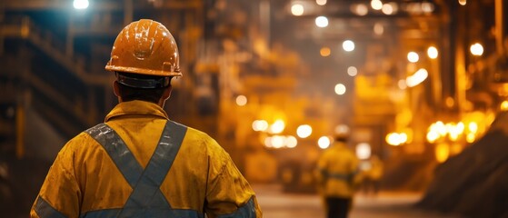 High-standard mining site safety showcasing workers in safety gear following strict protocols and detailed hazard signage