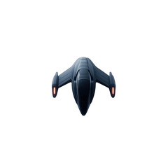 Futuristic spaceship design showcasing sleek lines and advanced technology, perfect for sci-fi illustrations and concepts. transparent background