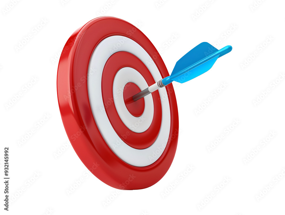 Wall mural a dart in the center of a target