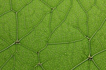 Obraz premium Close-Up of a Green Leaf with Water Droplets