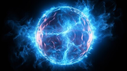 Naklejka premium Glowing Energy Sphere - Abstract Science Fiction Artwork