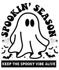 Spookin' Season Keep The Spooky Vibes Alive, Boo Coffee Pumpkin Shirt, Bat Witch Shirt, Boo Halloween Vibes, Witchy vibes designs, cute Halloween designs, great funny Halloween gifts, school costume