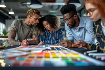 Fototapeta premium Architects and Designers Collaborating on House Color Selection