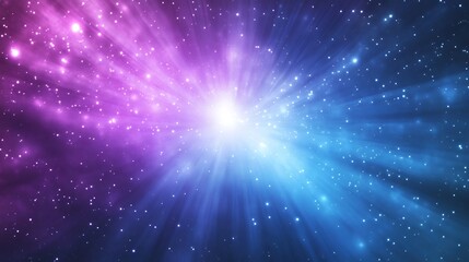 Abstract Cosmic Glow with Bright Light and Shimmering Stars