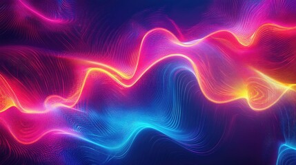 Fototapeta premium Abstract background with swirling lines and a vibrant neon wave effect