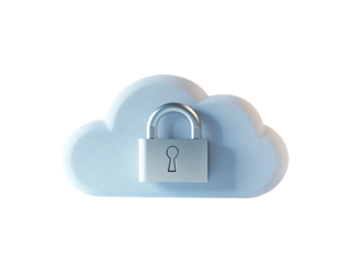 a padlock on a cloud