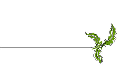 Simple outline illustration of sea algi spirulina, laminaria.
