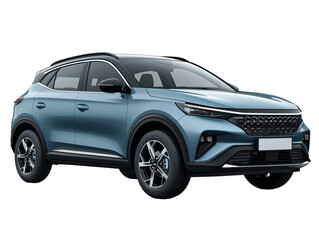 a blue suv with black trim