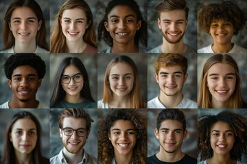 Diverse Avatar Portraits: A Collage of People's Headshots