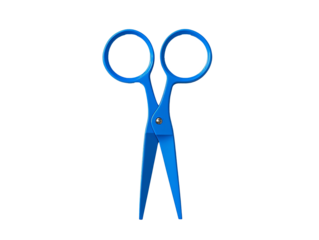 a pair of blue scissors