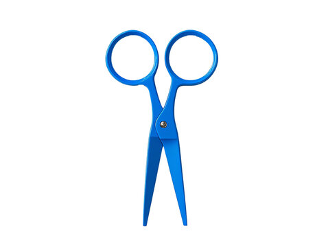 a pair of blue scissors