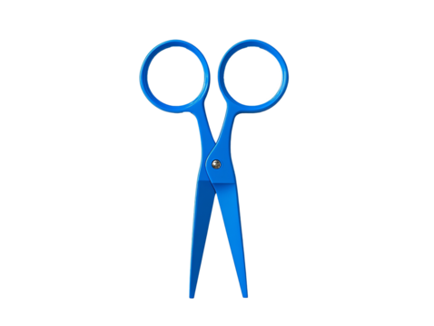 a pair of blue scissors