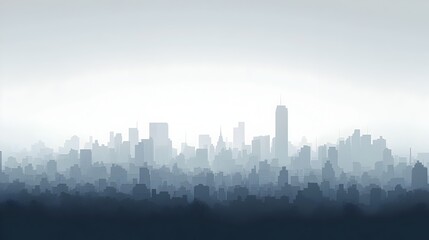 Shimmering Cityscape in the Distance:A Minimalist Architectural Panorama
