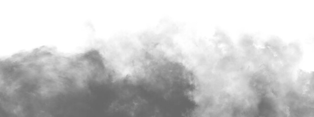 Vector realistic smoke cloud or Gray fog, Vector realistic illustration of dark steam, smoky mist from fire, explosion, realistic smoke on transparent background, dry ice effect, png.
