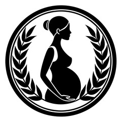 Pregnant woman silhouette vector for logo