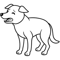 Dog crying line art vector illustration