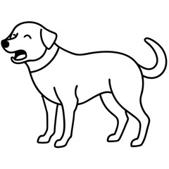 Dog crying line art vector illustration