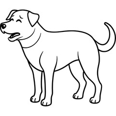 Dog crying line art vector illustration