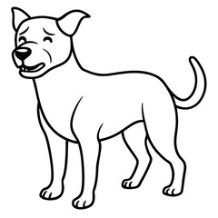 Dog crying line art vector illustration