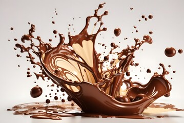 Realistic Chocolate Milk Wave Splash
