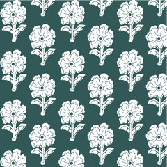 seamless floral pattern block print design