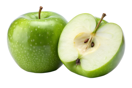 green apple isolated on transparent background png