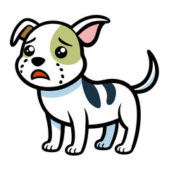 Dog crying art vector illustration