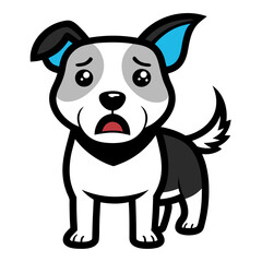Dog crying art vector illustration