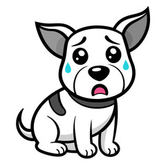 Dog crying art vector illustration