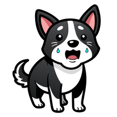 Dog crying art vector illustration