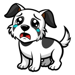 Dog crying art vector illustration