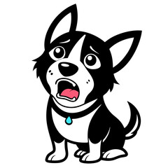 Dog crying art vector illustration