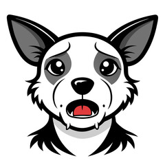 Dog crying art vector illustration