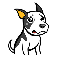 Dog crying art vector illustration