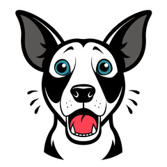 Dog crying art vector illustration