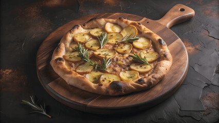 classic and different flavors of delicious italian perfectly baked pizza isolated on dark background