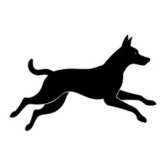 Dog jumping silhouette vector 
