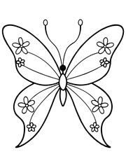 Flower clipart Butterfly drawing with flower lines