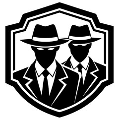 man with hat vector icon silhouette illustration with white background 